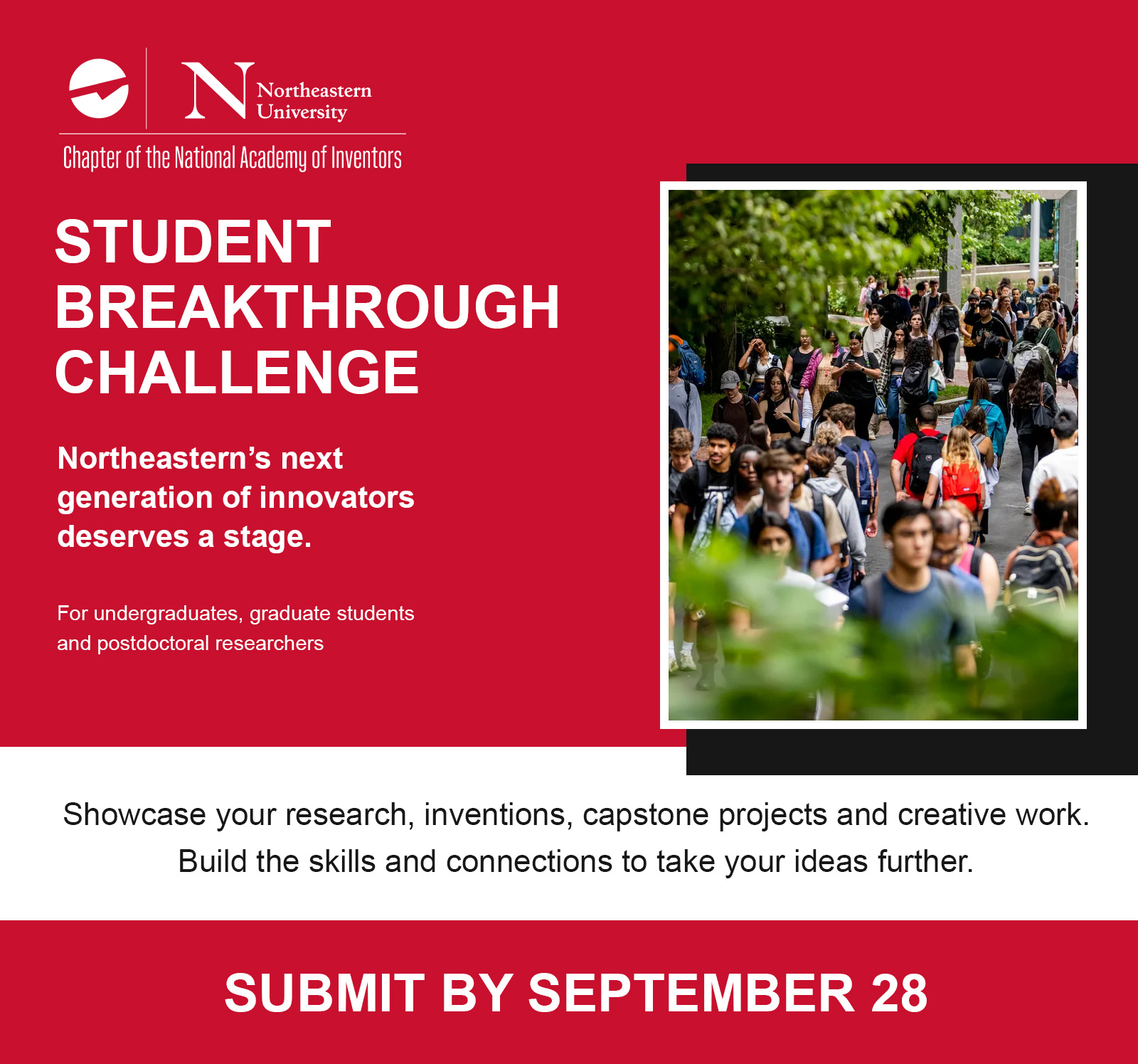 Northeastern NAI Student Breakthrough Challenge LinkedIn promotional graphic